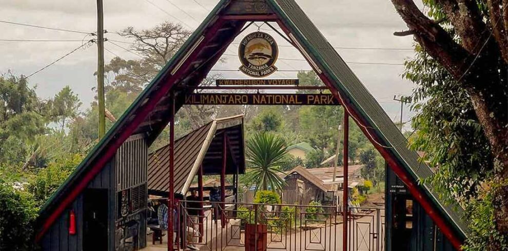 Gate of Kilimanjaro national Park climbing safari from serengeti wildlife safaris